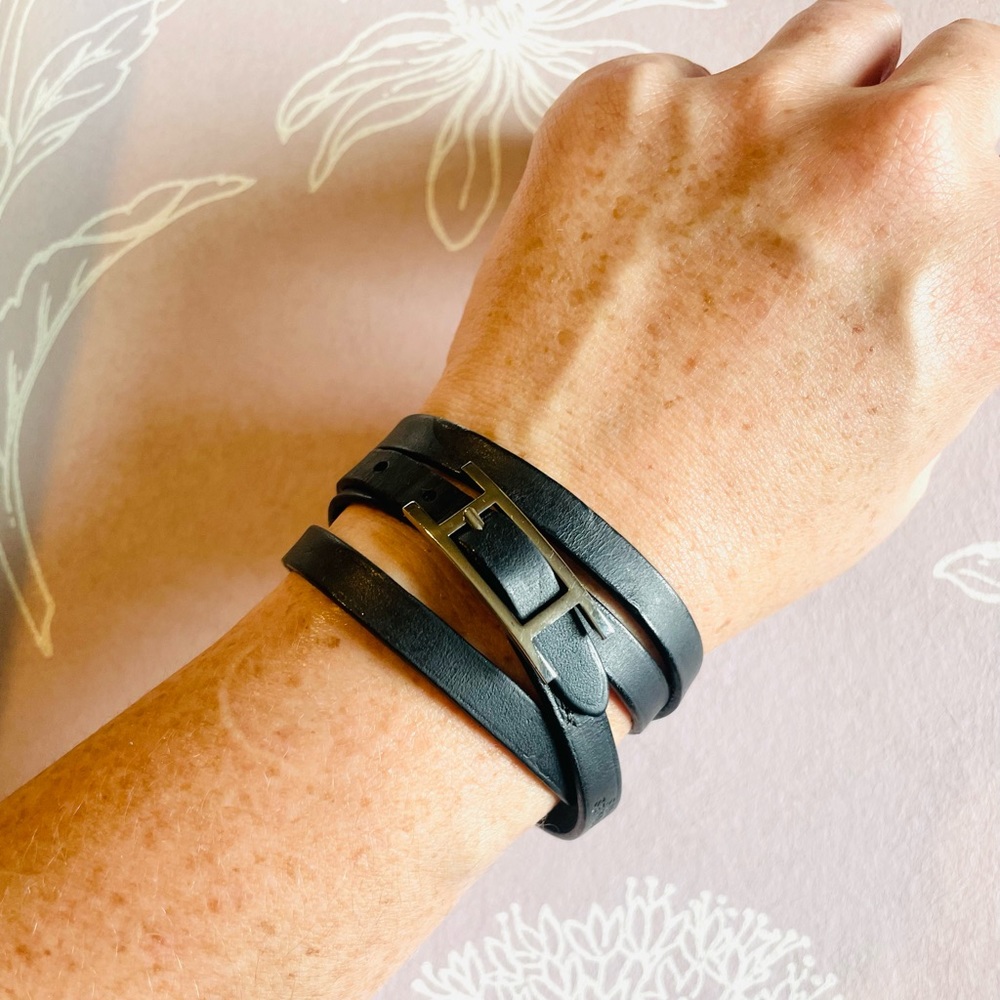 Hermes Hapi 3 Leather Wrap Bracelet